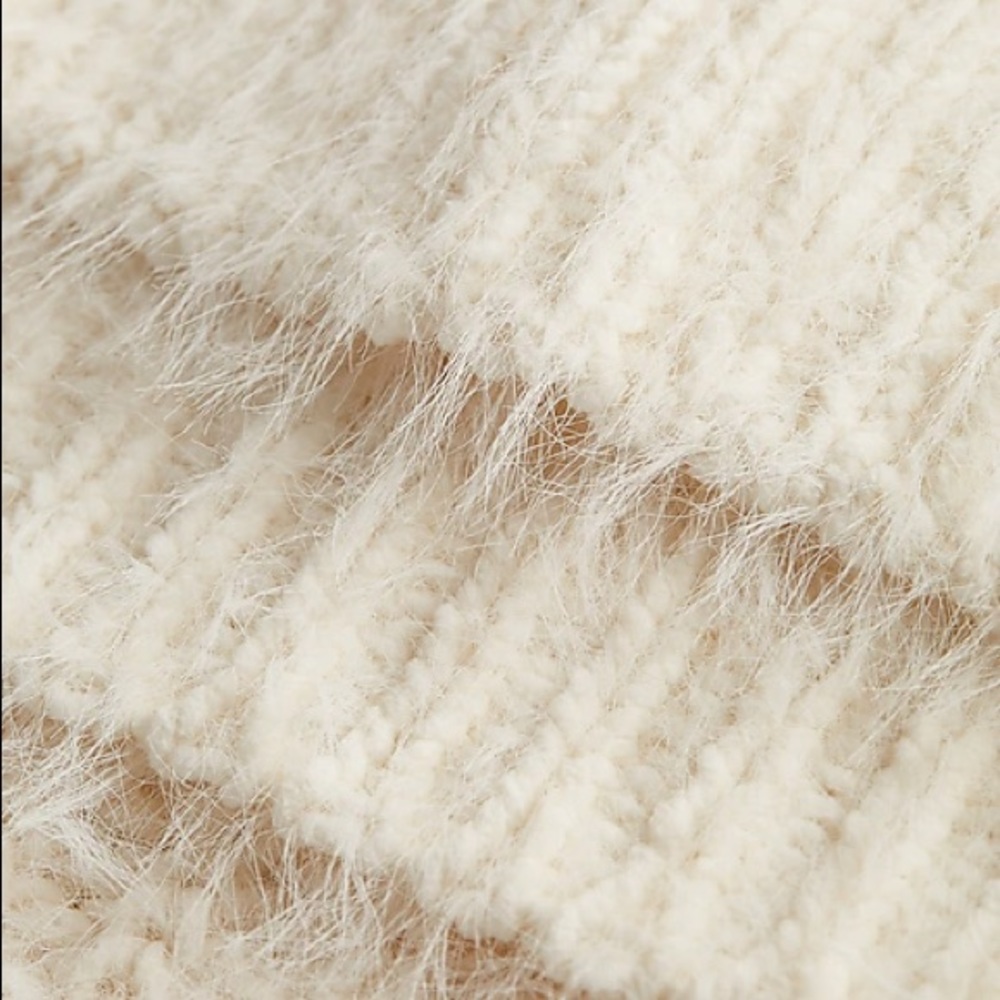 Express Fuzzy Chenille Mock Turtleneck Cozy Knit Textured Dolman Sleeve Sweater - Picture 7 of 12